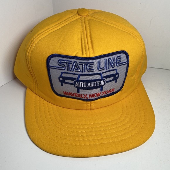 Accessories Vintage State Line Auto Auction Waverly Ny Snapback Hat